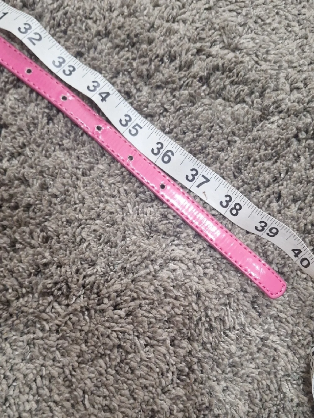Slim Pink Leather-Style Women's Belt with Gold-Tone Buckle - 12
